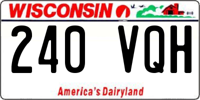 WI license plate 240VQH
