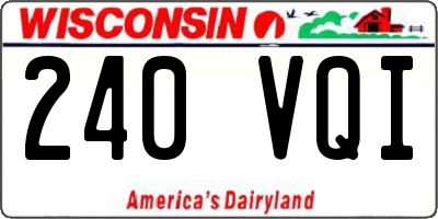 WI license plate 240VQI