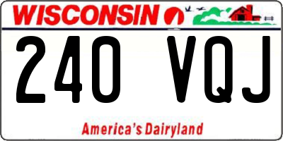 WI license plate 240VQJ