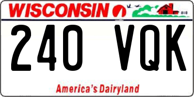 WI license plate 240VQK
