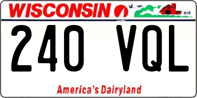 WI license plate 240VQL