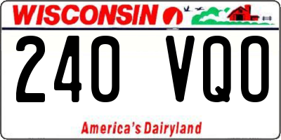 WI license plate 240VQO