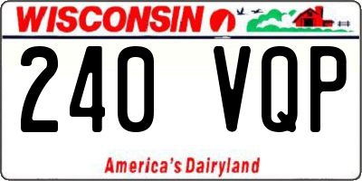 WI license plate 240VQP