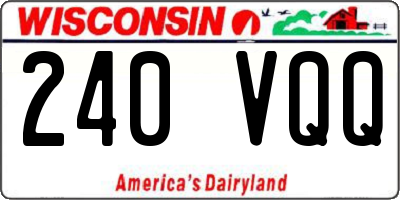 WI license plate 240VQQ