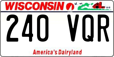 WI license plate 240VQR