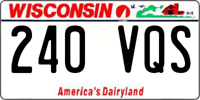 WI license plate 240VQS