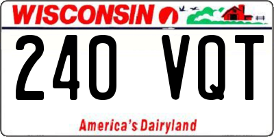 WI license plate 240VQT