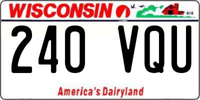 WI license plate 240VQU