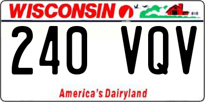 WI license plate 240VQV