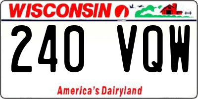 WI license plate 240VQW