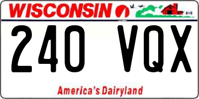 WI license plate 240VQX