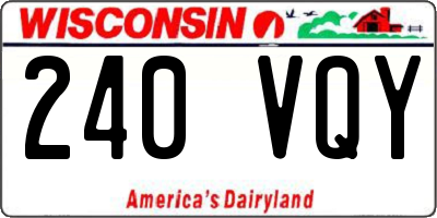 WI license plate 240VQY