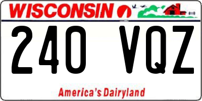 WI license plate 240VQZ
