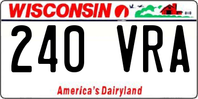WI license plate 240VRA
