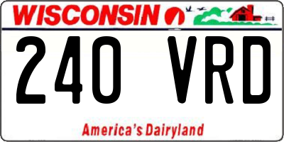 WI license plate 240VRD