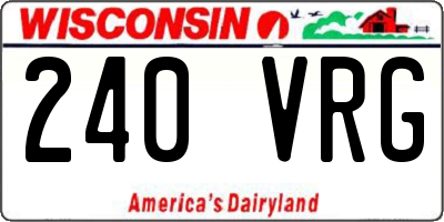 WI license plate 240VRG