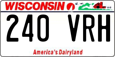 WI license plate 240VRH