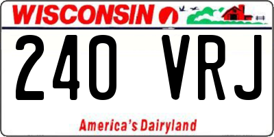 WI license plate 240VRJ