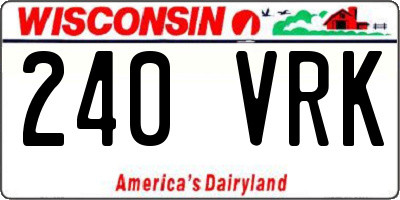 WI license plate 240VRK
