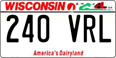 WI license plate 240VRL