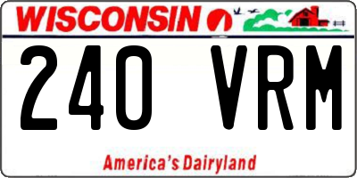 WI license plate 240VRM