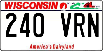 WI license plate 240VRN
