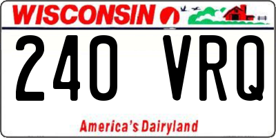 WI license plate 240VRQ