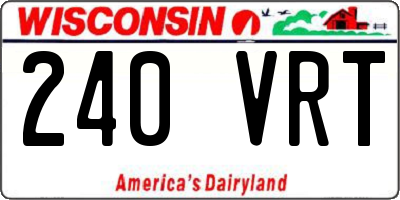 WI license plate 240VRT