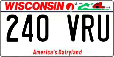 WI license plate 240VRU