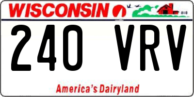 WI license plate 240VRV