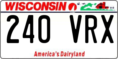 WI license plate 240VRX