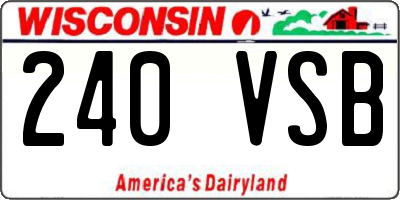 WI license plate 240VSB
