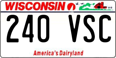 WI license plate 240VSC