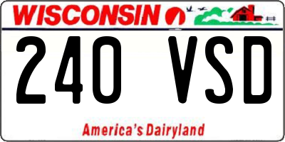 WI license plate 240VSD