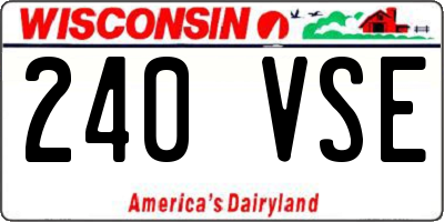 WI license plate 240VSE