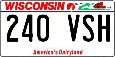WI license plate 240VSH