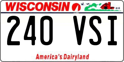 WI license plate 240VSI