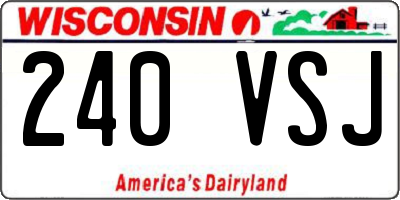 WI license plate 240VSJ
