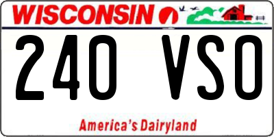WI license plate 240VSO