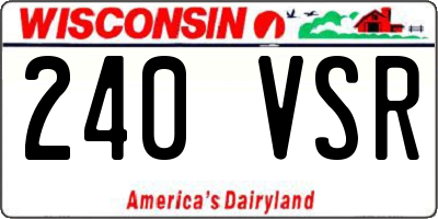 WI license plate 240VSR