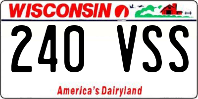 WI license plate 240VSS