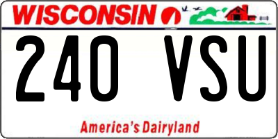 WI license plate 240VSU