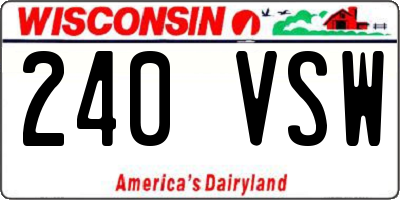 WI license plate 240VSW
