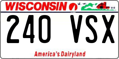 WI license plate 240VSX