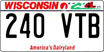 WI license plate 240VTB