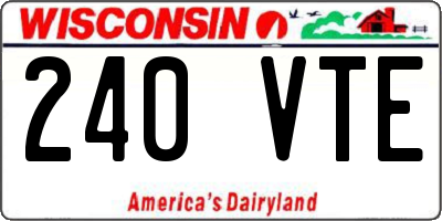 WI license plate 240VTE