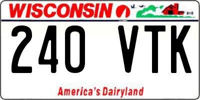 WI license plate 240VTK