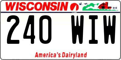 WI license plate 240WIW