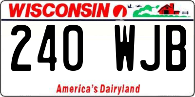 WI license plate 240WJB