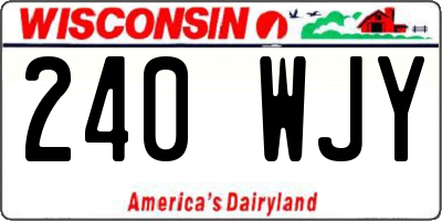 WI license plate 240WJY